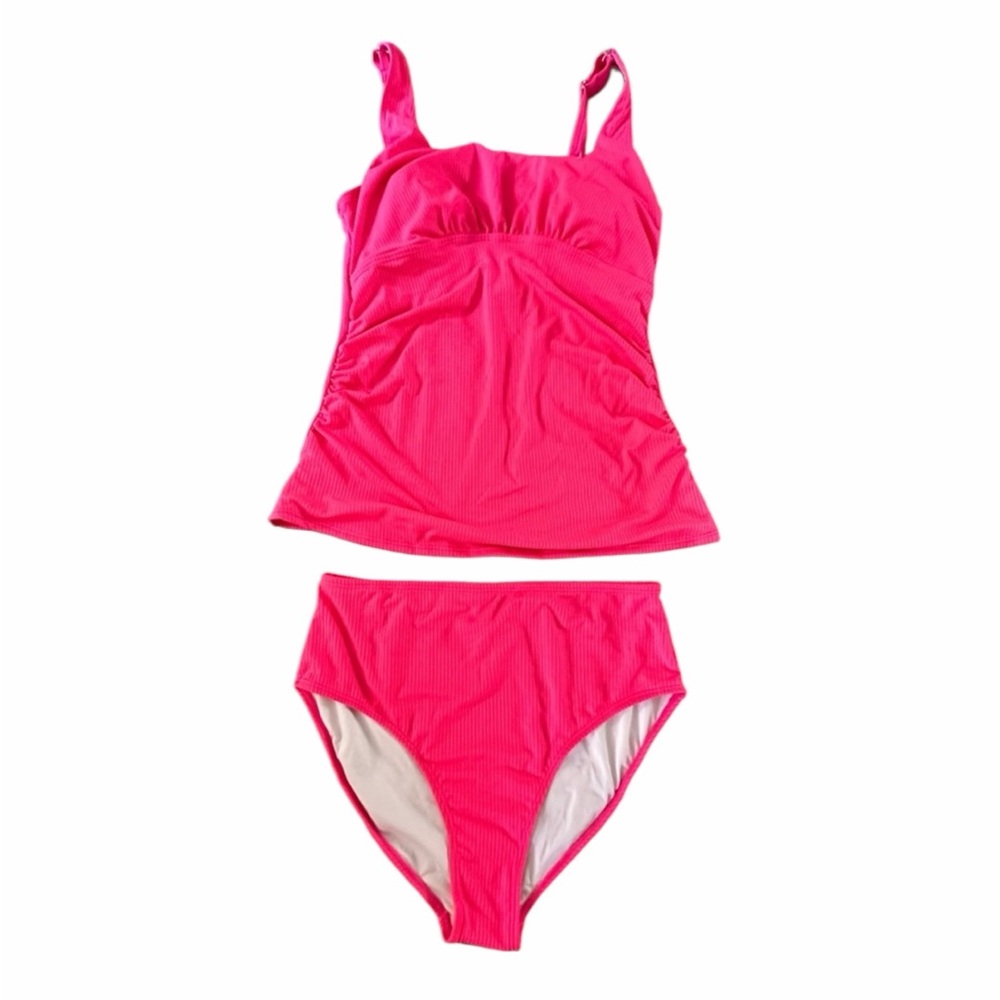 Pink Tankini Swimsuit - Size Large - NWOT -
PTP 16” - Waist 14”